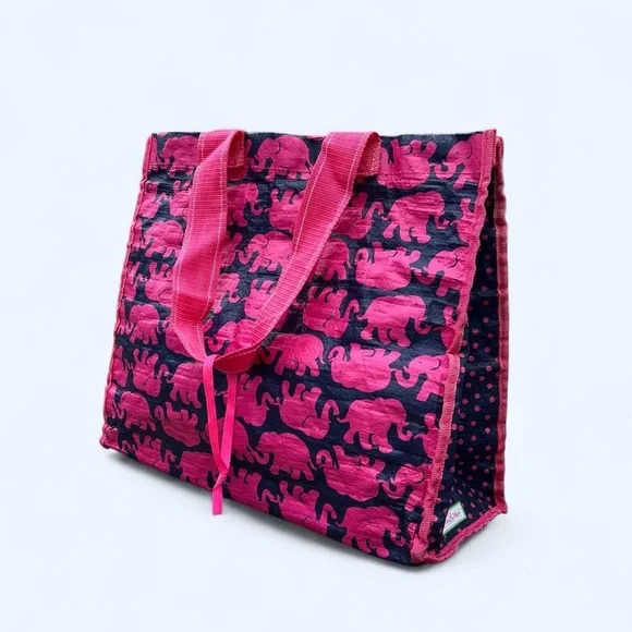 Lilly Pulitzer “Tusk in the Sun” – Pink Elephant Market Tote Bag (2013) - Picture 1 of 7